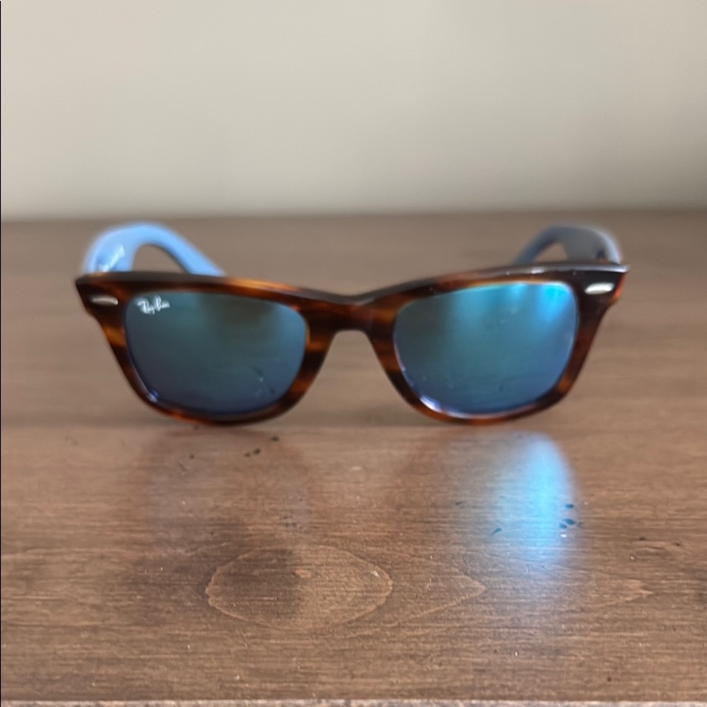 Ray-Ban Brown and Blue Sunglasses Iconic Design